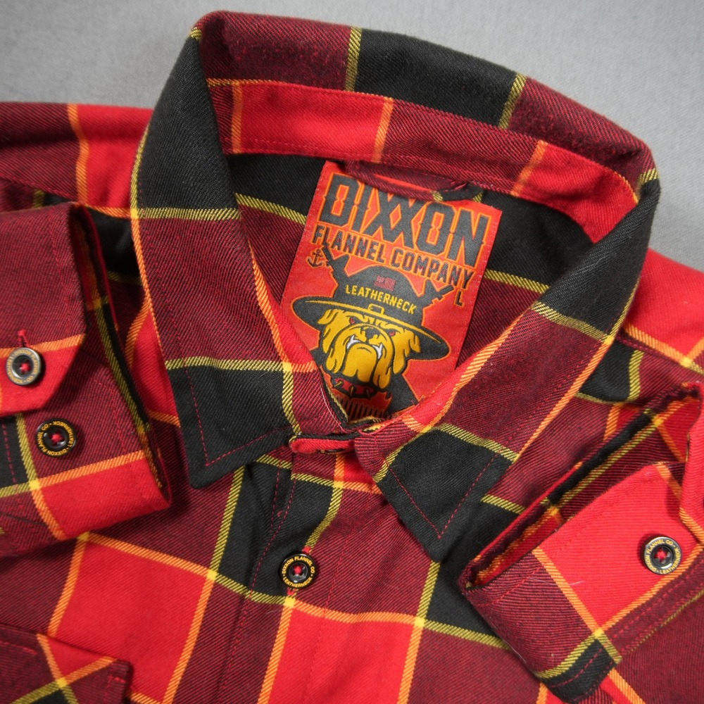 Dixxon Leatherneck Plaid D-Tech Men Shirt L Moto Work Biker Oorah Lumberjack